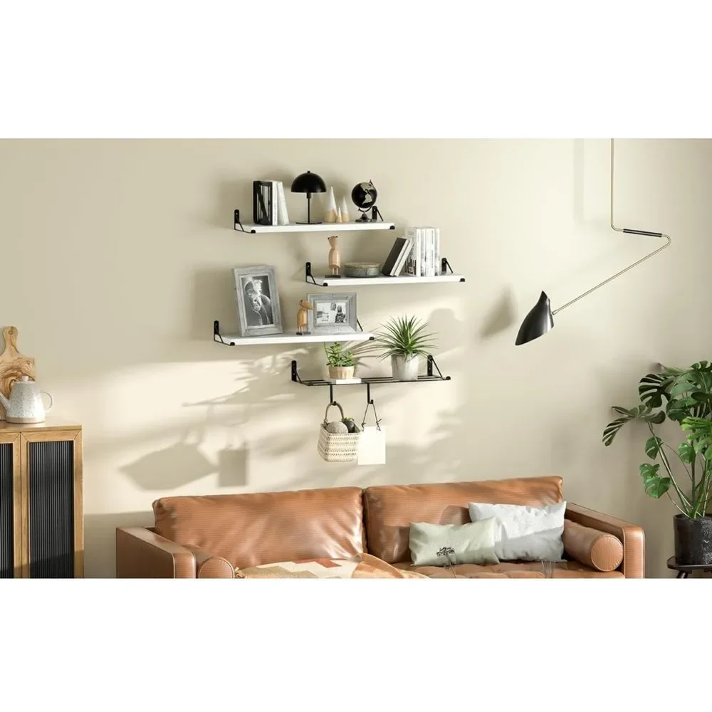 Floating Shelf Wall Rustic Shelves Bathroom Living Room Kitchen White Marble OW